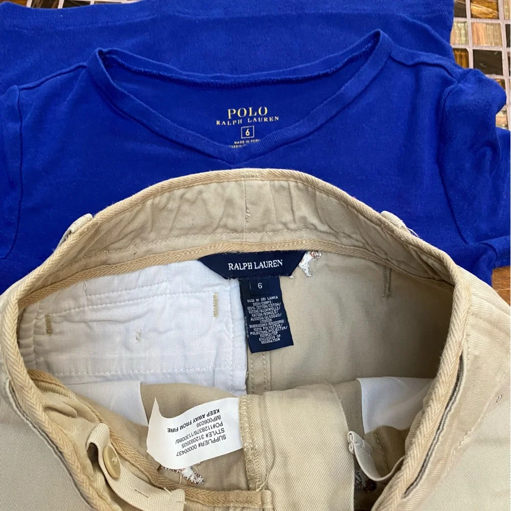 Ralph Lauren Blue Tee and Embroidered Dog Skirt Set